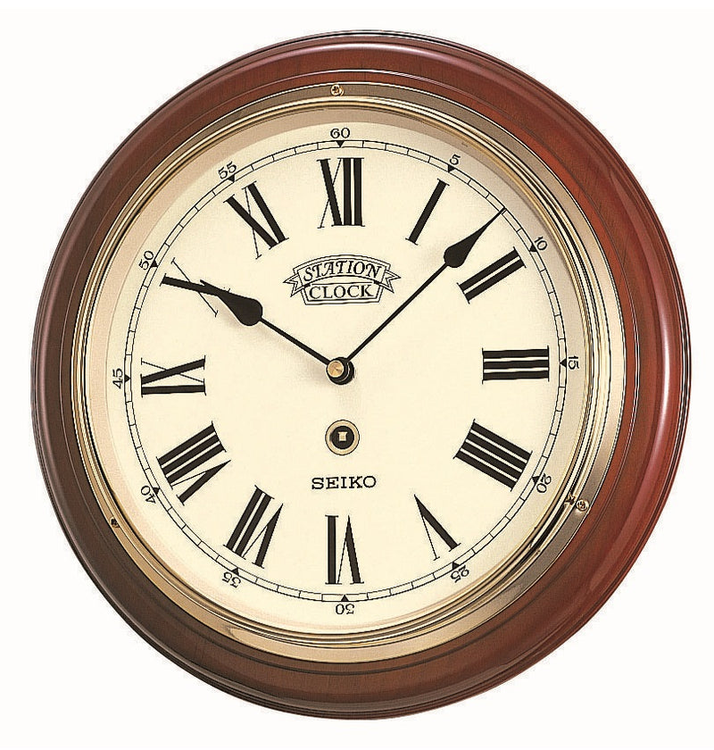 Wooden Station Wall Clock QXA143B - Plum Retail