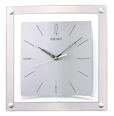 Square Wall Clock, Silver QXA330S - Plum Retail