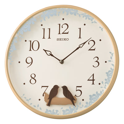 Swinging Bird Pendulum Wall Clock with Wood Effect QXC237Z - Plum Retail