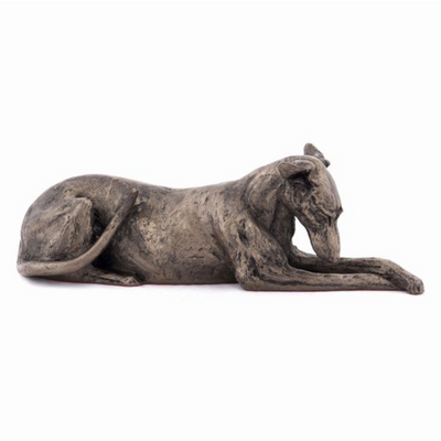 Chester, Lurcher Thinking, Bronze Sculpture - Plum Retail