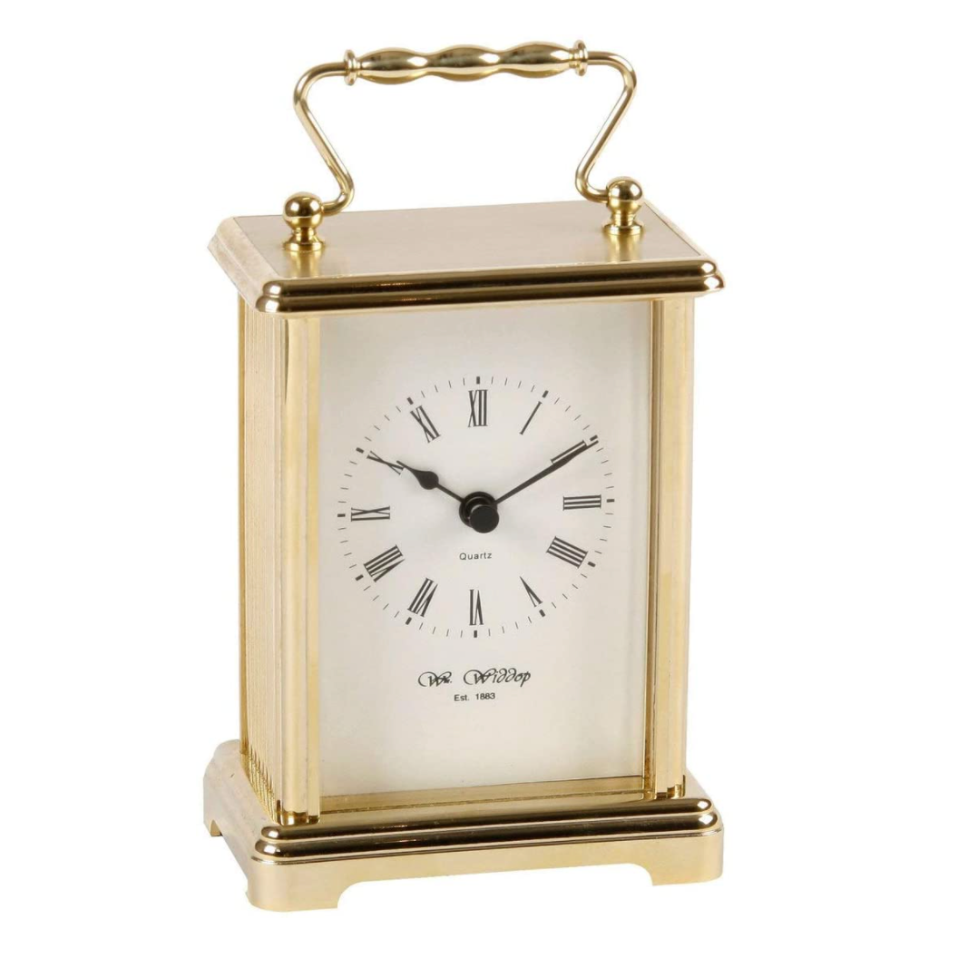 Gold Carriage Clock with Roman Numerals - Plum Retail