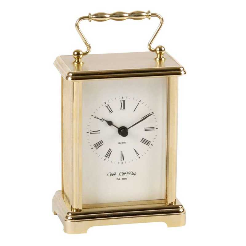 Gold Carriage Clock with Roman Numerals - Plum Retail