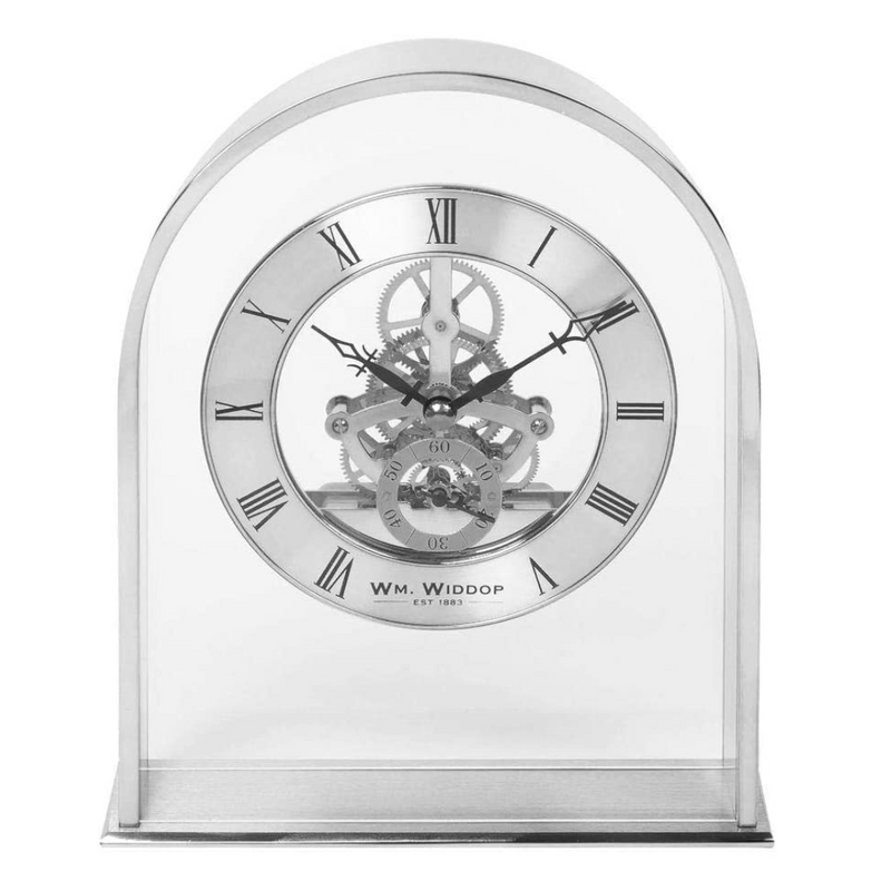 Arch Mantel Clock with Skeleton Movement - Plum Retail