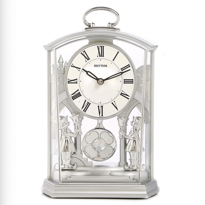 Silver Footmen Pendulum Carriage Clock - Plum Retail