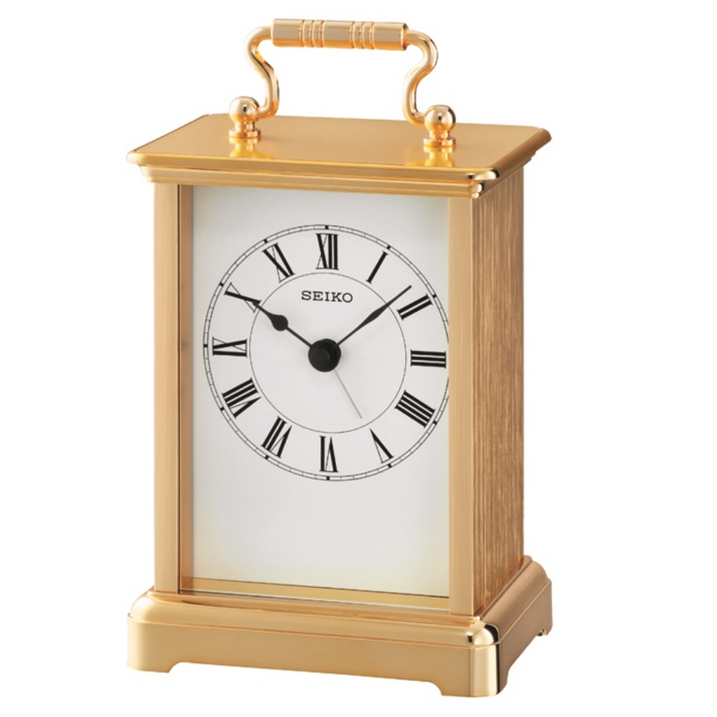 Gold Carriage Clock QHE093G - Plum Retail