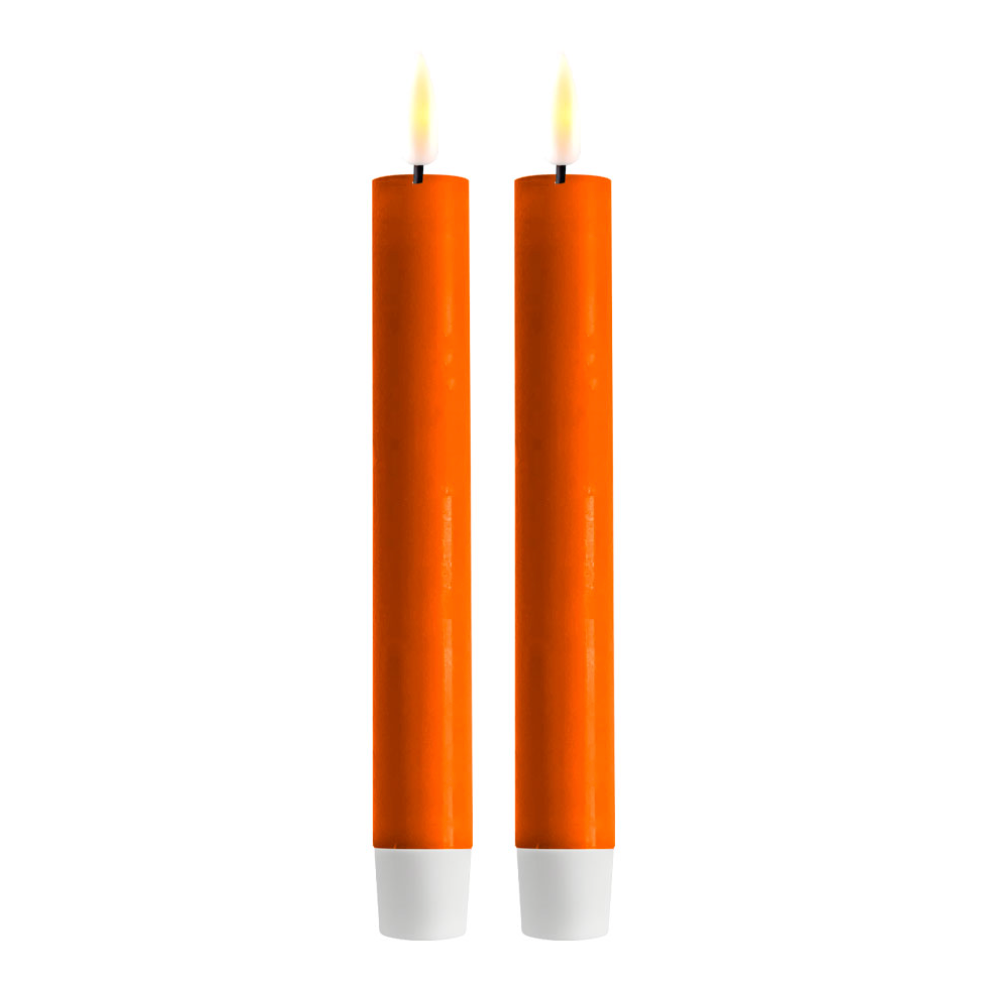 Flameless LED Orange Wax Pillar Candle