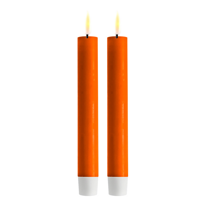 Flameless LED Orange Wax Pillar Candle