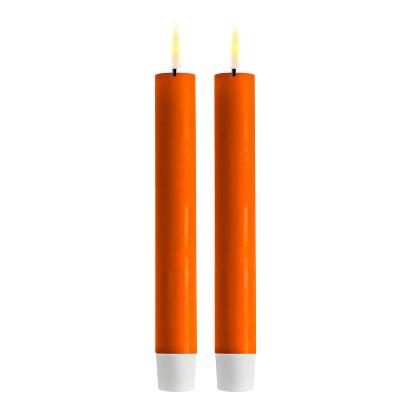 Flameless LED Orange Wax Pillar Candle