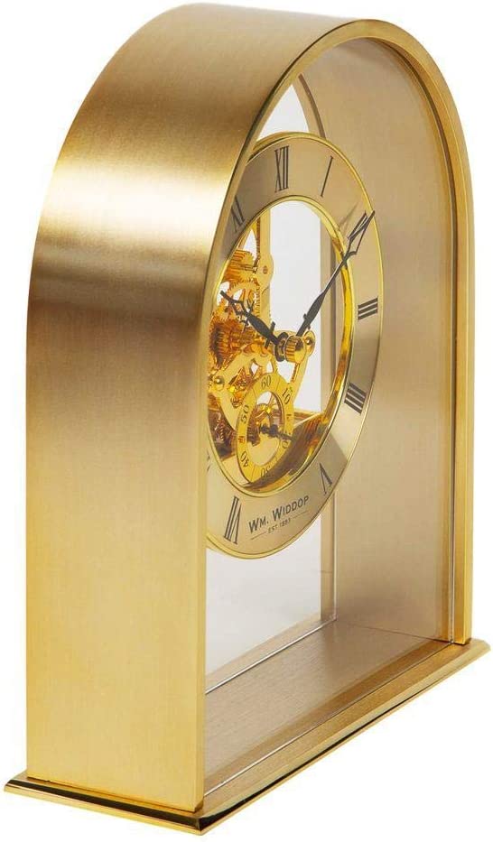 Arch Mantel Clock Gold with Skeleton Movement