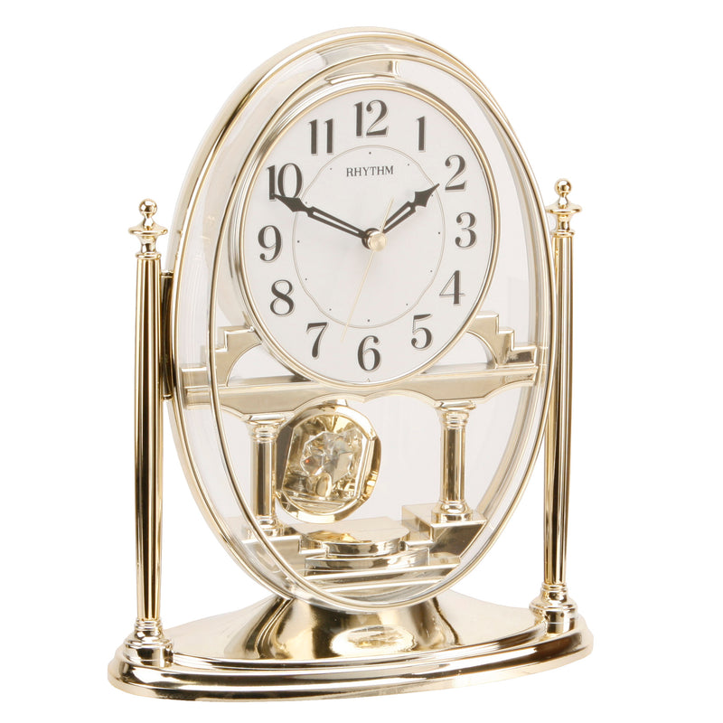 Gold Mantel Clock with Pendulum