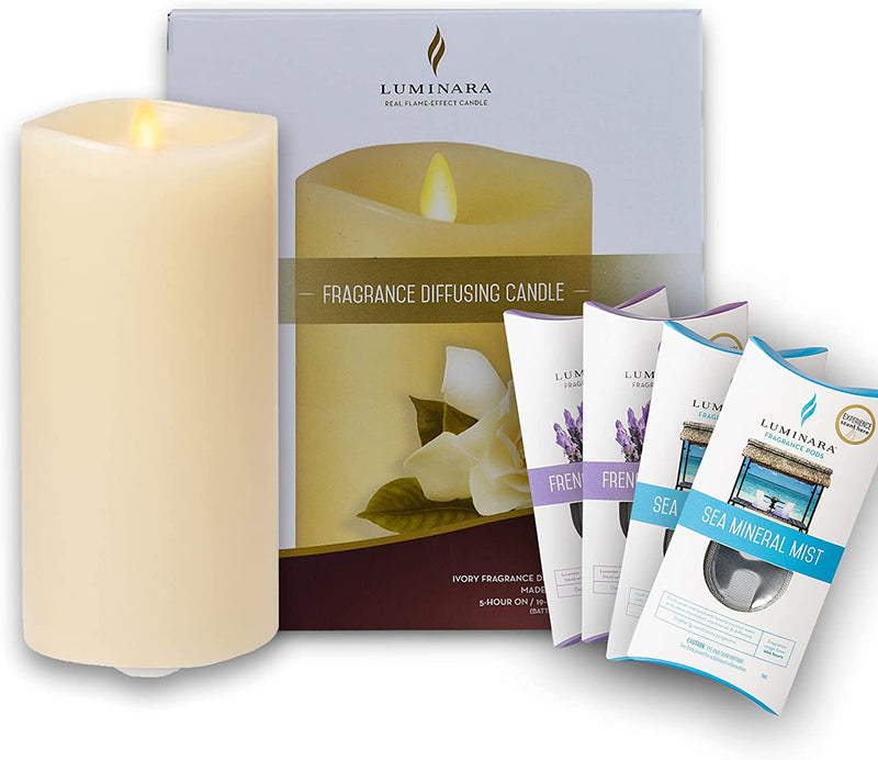 Living Flame Fragrance Candle with 4 Fragrance Packs