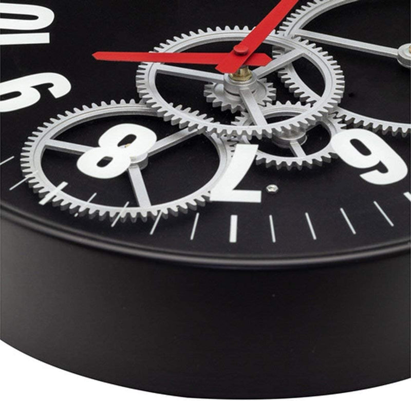 Black Modern Gear Wall Clock