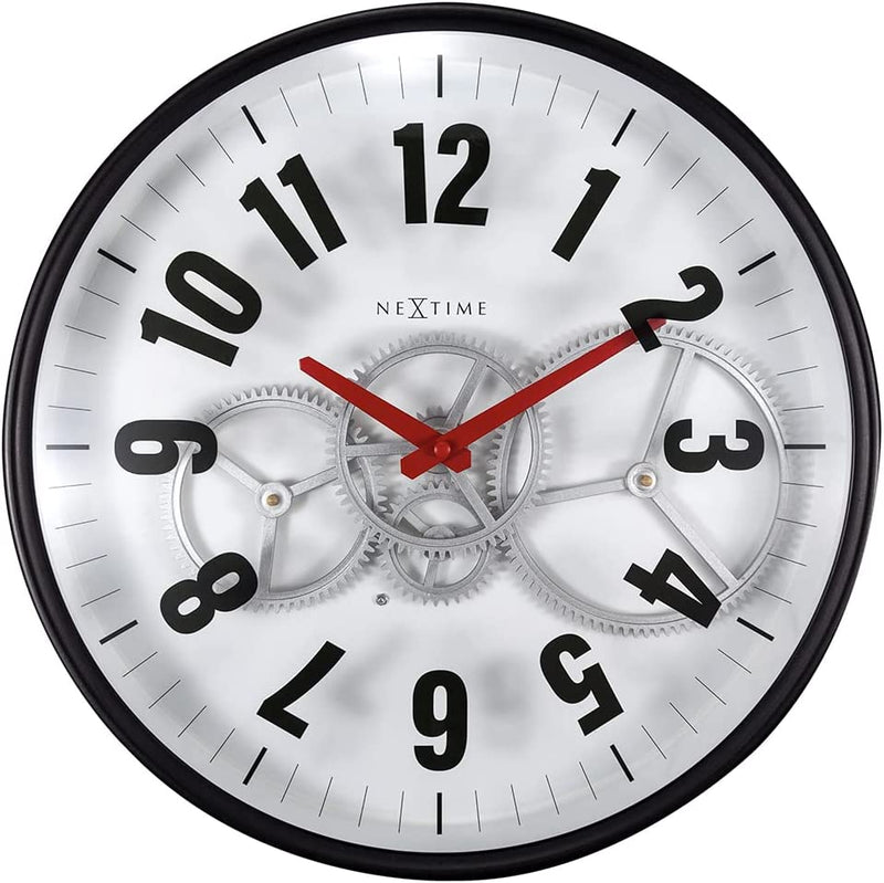 White Modern Gear Wall Clock