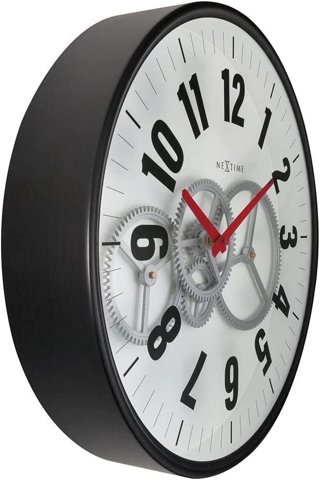 White Modern Gear Wall Clock