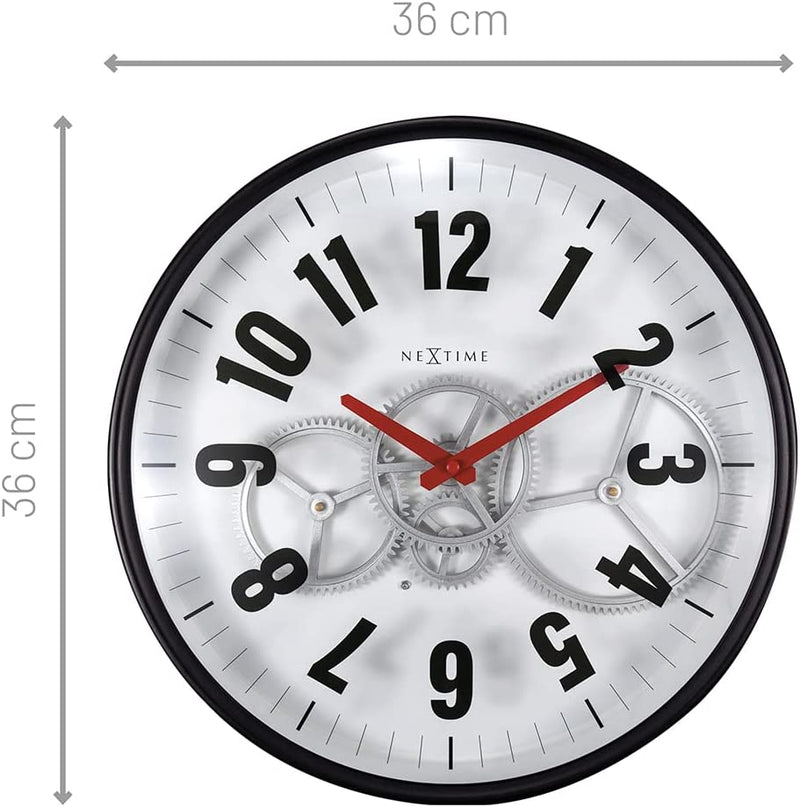 White Modern Gear Wall Clock