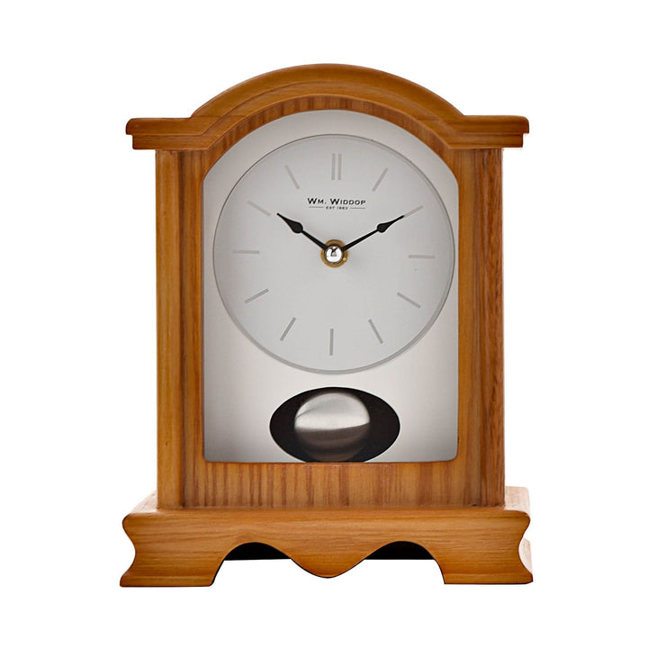 Broken Arch Oak Wooden Mantel Clock