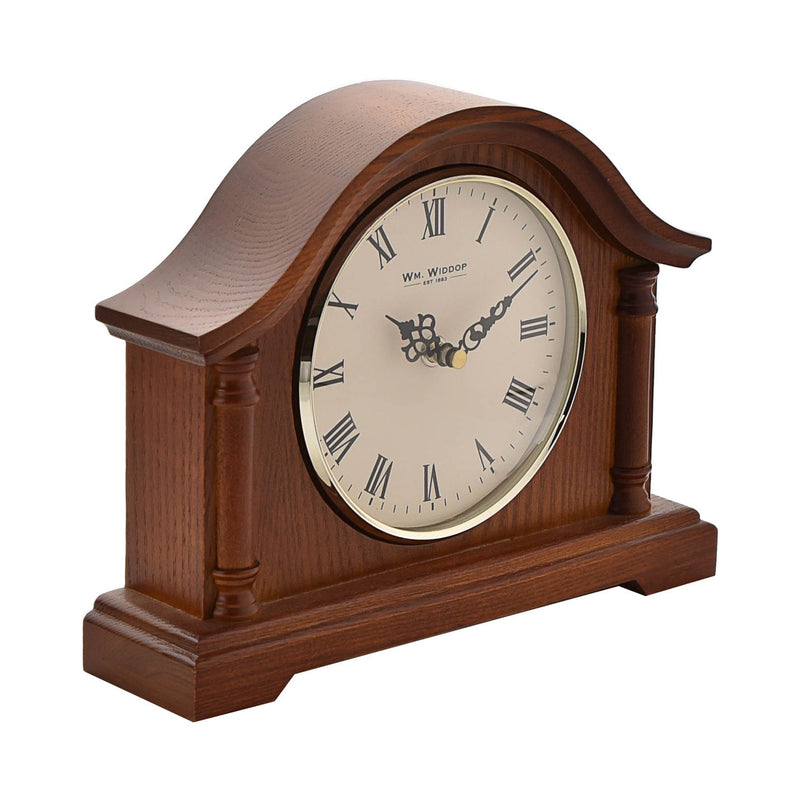 Broken Arch Walnut Mantel Clock