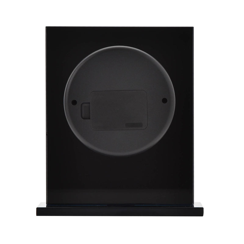 Black Glass & Brushed Aluminium Mantel Clock