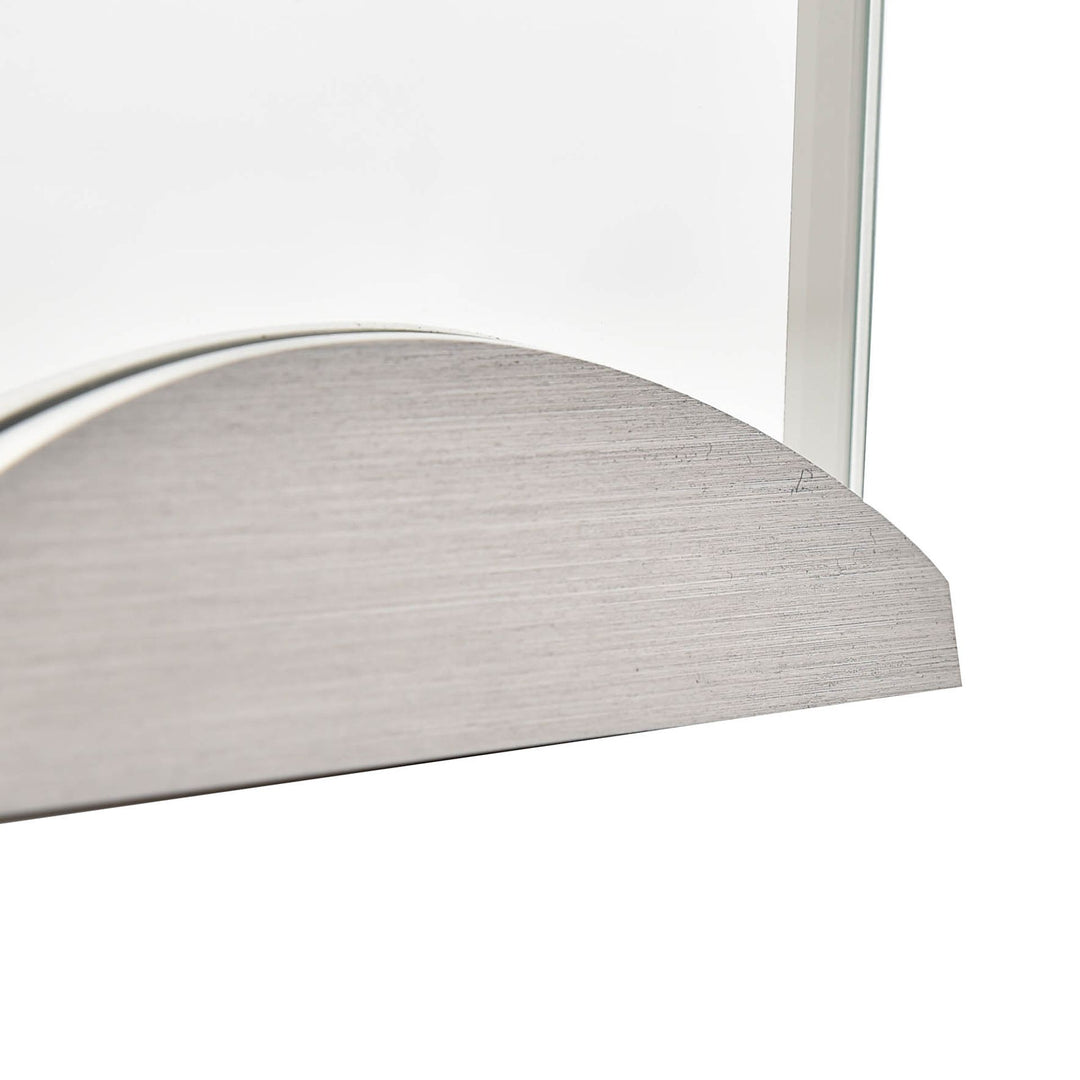 Arched Glass Silver Aluminium Mantel Clock