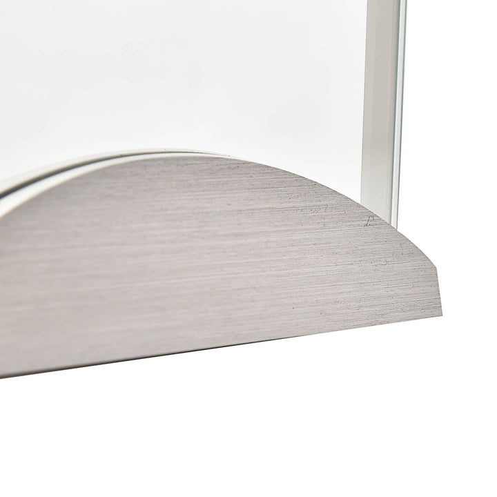 Arched Glass Silver Aluminium Mantel Clock