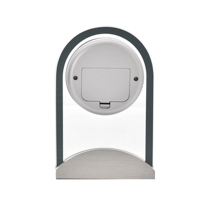Arched Glass Silver Aluminium Mantel Clock