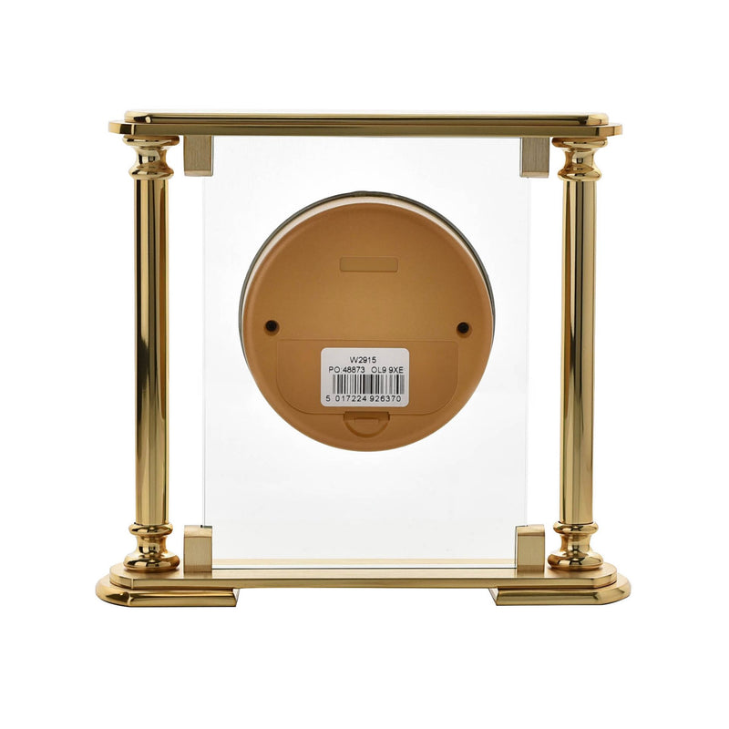 Gold Glass & Brushed Aluminium Mantel Clock