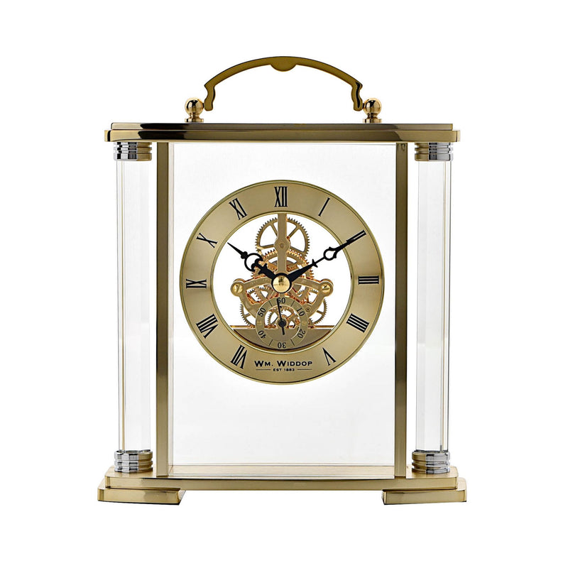 Glass & Gold Aluminium Mantel Clock