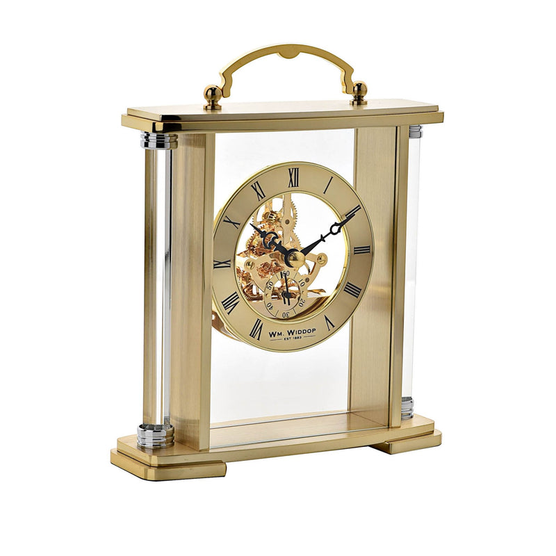 Glass & Gold Aluminium Mantel Clock