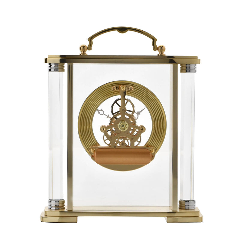 Glass & Gold Aluminium Mantel Clock