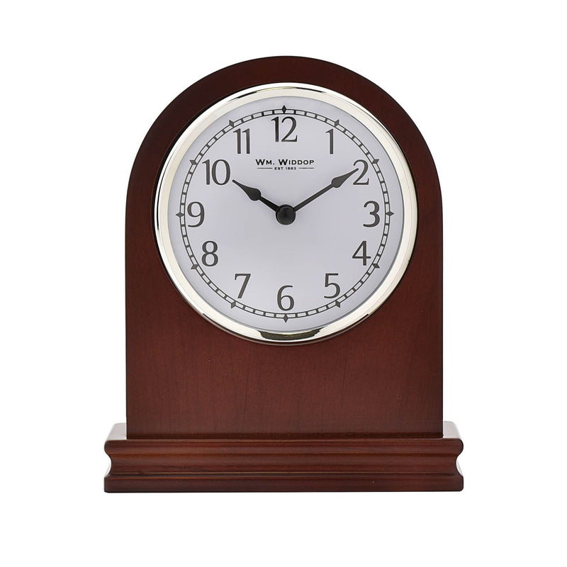 Arched Walnut Wood Mantel Clock